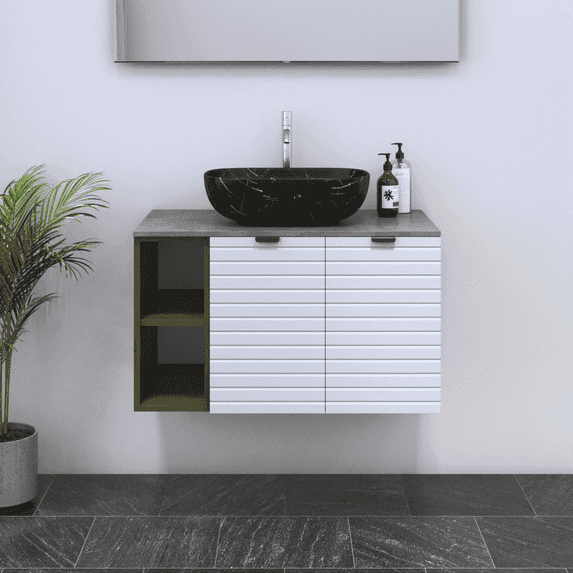 Capri 2D 60 Floating Bathroom Vanity with Shelf (32" Width)