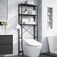 thumbnail image 1 of Capri 3-Shelf Over the Toilet Storage, Freestanding Wooden Bathroom Organizers and Storage Shelf, Metal Frame, Space Saver, Black, 1 of 11