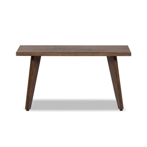 Capri 35.5" Solid Red Oak Wood Bench Dark Brown Red Oak