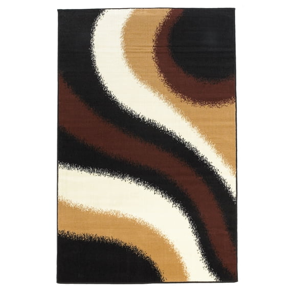 Capri 4 x 7 Rug, Black and Brown