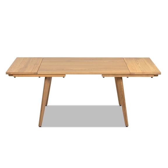 Capri 47-78.5" Solid Oak Wood 4-6 Seat Extendable Leaf Dining Table Natural Brown Red Oak