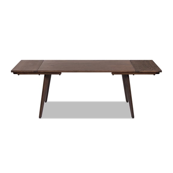 Capri 59-90.5" Solid Oak Wood 6-8 Seat Extendable Leaf Dining Table Dark Brown Red Oak