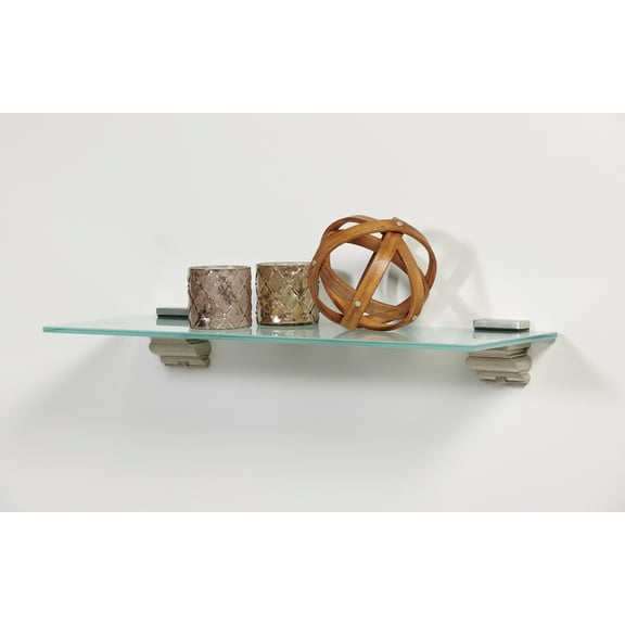 Capri 8x24 Frosted Shelf Kit with Crowne Brackets