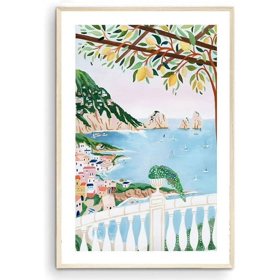 Capri Art Print, Italy Art Print, Amalfi Coast, Travel Gift, Travel Poster, Italian Coast, Anniversary Gift, Housewarming, Wedding Gift (Unframed) (27x40)