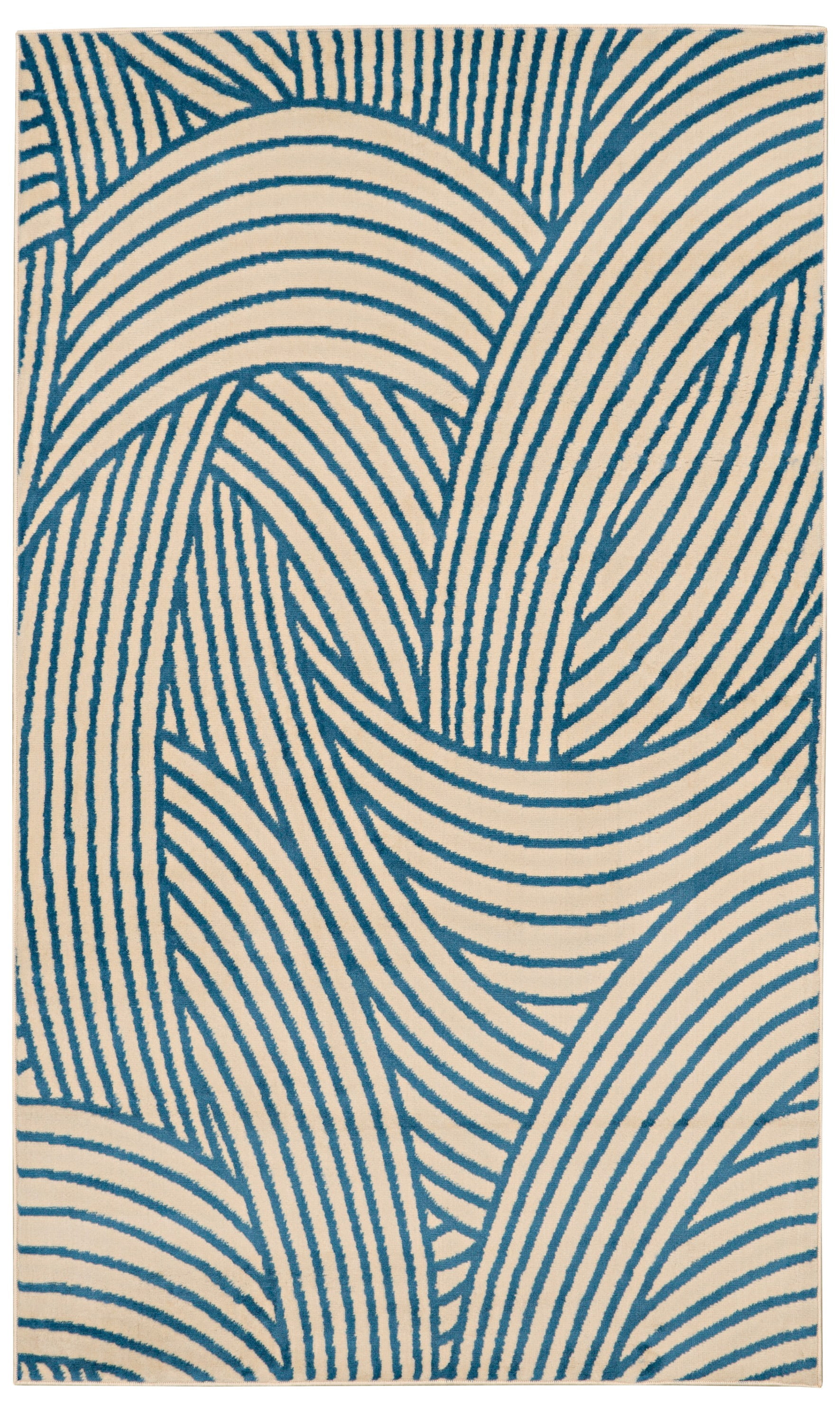Capri Binya Area Rug Bone Blue 4x7 Transitional Design 100% Polypropylene