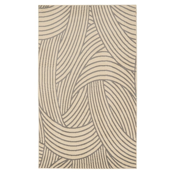 Capri Binya Bone Transitional Area Rug 65 x 93 Easy Care Polypropylene