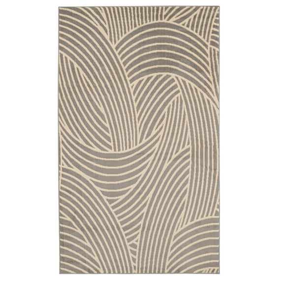 Capri Binya Ltgrey Bone Area Rug 43 x 73 Transitional Polyester Easy Care