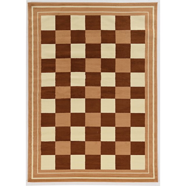 Free Shipping! Linon Capri Buffalo Check Plaid Area Rug Beige 6'5 x 9'3 ...