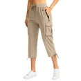 thumbnail image 1 of Capri Cargo Pants for Women, Audhol Women's Spring and Autumn Casual Trendy Loose Autumn Fragrance Long Pants Cargo Pants Women Khaki 2XL, 1 of 7