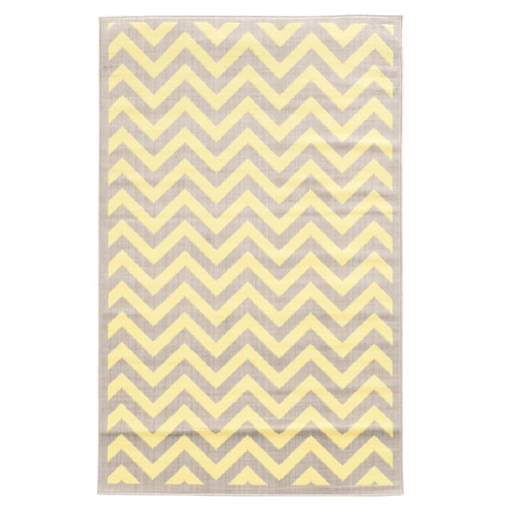 Capri Chevron 4 x 7 Rug, Grey and Cream