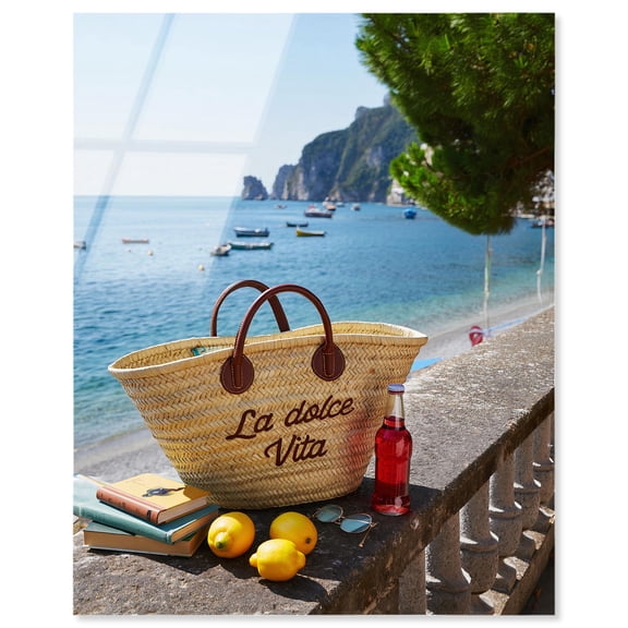 Capri Coastline Acrylic Print Retro Summer Decor by Art Remedy, Ready to Hang, 16 x 20