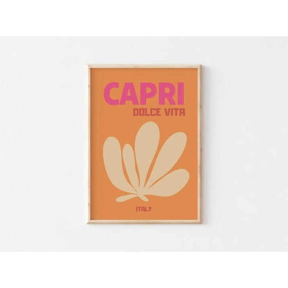 Capri Dolce Vita Travel Poster, Retro Colorful Art Print, Poster, Italy Wall Decor, Summer Home Decoration,, Unframed Poster Size 24x36 F03.1.14l1367