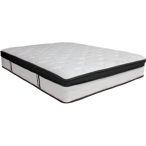 Capri Full Memory Foam & Pocket Spring Mattress - White - 12 in. - Medium Firm Comfort