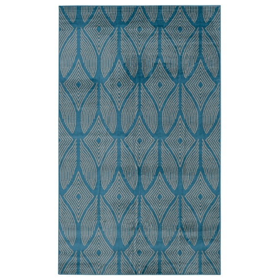 Capri Henley Rug Blue Light Grey 43 x 73 Transitional Style 100% Polypropylene