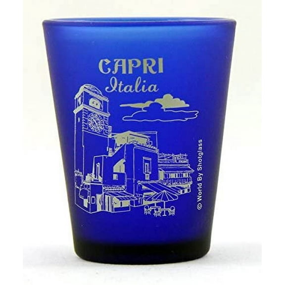 Capri Italy Cobalt Blue Frosted Shot Glass