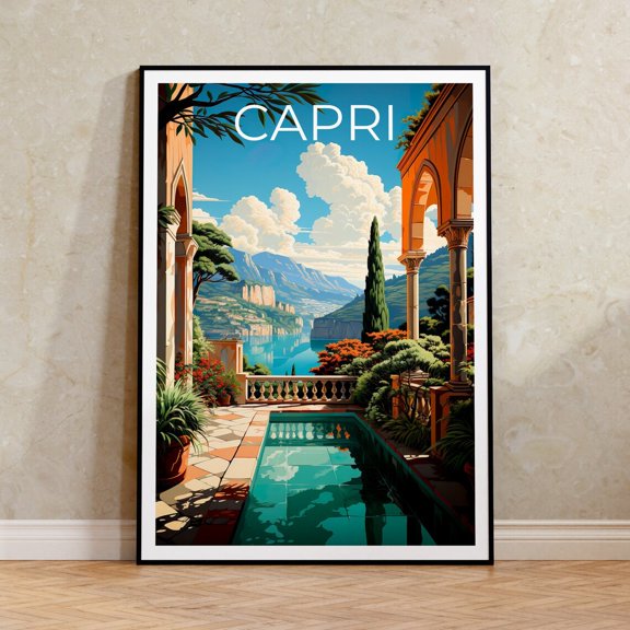 Capri Italy Island Coastal Travel Wall Art Decor Unframed Paper Print