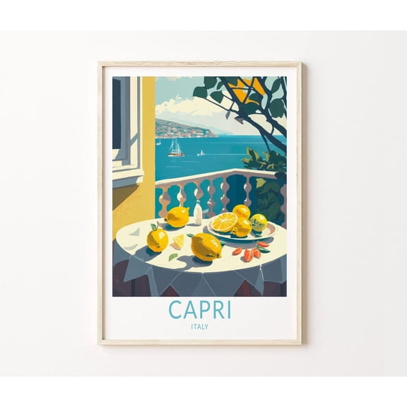 Capri Italy Lemons Coast Travel Wall Art Home Decor