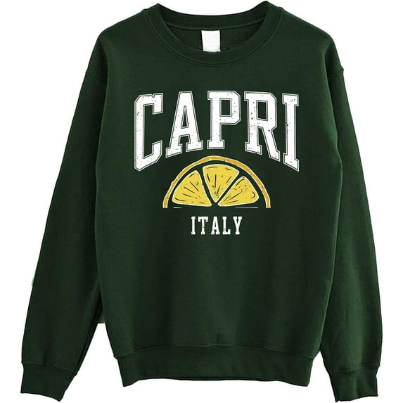 Capri Italy Sweatshirt - Vintage Lemon Italia Sweater, Italian Capri Island Vacation Crewneck