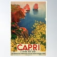 thumbnail image 1 of Capri, Italy - Vintage Travel Poster Poster Wall Art, Modern Wall Decor For Living Room Bedroom, 8x12 UNFRAMED, 1 of 3