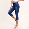 thumbnail image 1 of Capri Jeans for Women High Waisted Slim Fit Strechy Loose Straight Cropped Denim Jeans Pants with Pockets Dark Blue XL, 1 of 7