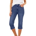 thumbnail image 1 of Capri Jeans for Women Mid Rise Distressed Raw Hem Casual Summer Stretchy Denim Capris Pants Relaxed Fit, 1 of 8