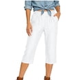 thumbnail image 1 of Capri Jeans for Women Stretch Elastic Waist Wide Straight Leg Pull On Plus Size Loose Summer Casual Capri Pants, 1 of 7
