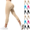 thumbnail image 1 of Capri Leggings Anti Cellulite 3D Resistance Band Leggings for Women Compression Tummy Control Butt Lifting Yoga Pants Beige L, 1 of 5