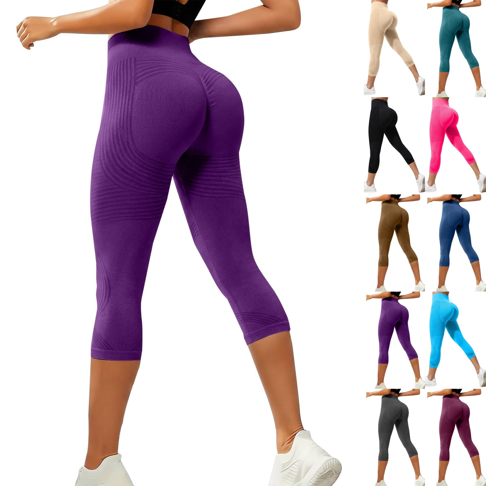 Capri Leggings Anti Cellulite 3D Resistance Band Leggings for Women ...