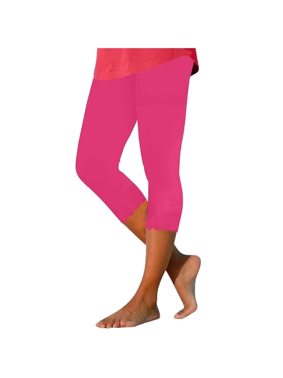 Capri Leggings High Waisted Tummy Control Yoga Capris Casual Soft Comfy Workout Elastic Cropped Compression Pants