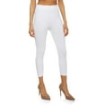 thumbnail image 1 of Capri Leggings Soft Smooth with Extra Stretchy Fabric 3/4 Ribbed Cropped High Waist, 1 of 3