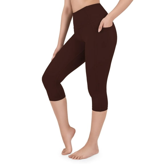 Capri Leggings With Side Pockets Size 14, 17" Inseam Rum Raisin