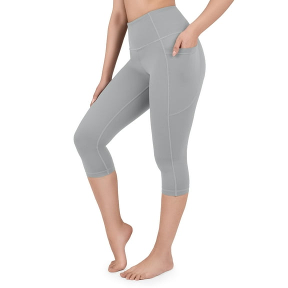 Capri Leggings With Side Pockets Size 14, 17" Inseam Ultimate Grey
