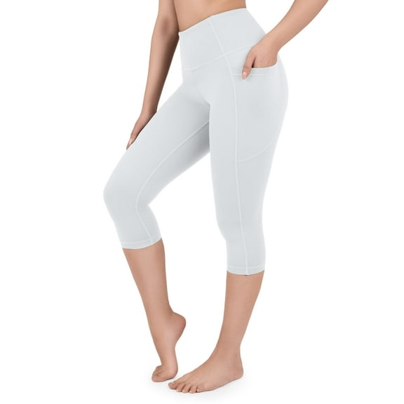 Capri Leggings With Side Pockets Size 16, 17" Inseam White