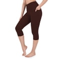thumbnail image 1 of Capri Leggings With Side Pockets Size 4, 17" Inseam Rum Raisin, 1 of 6