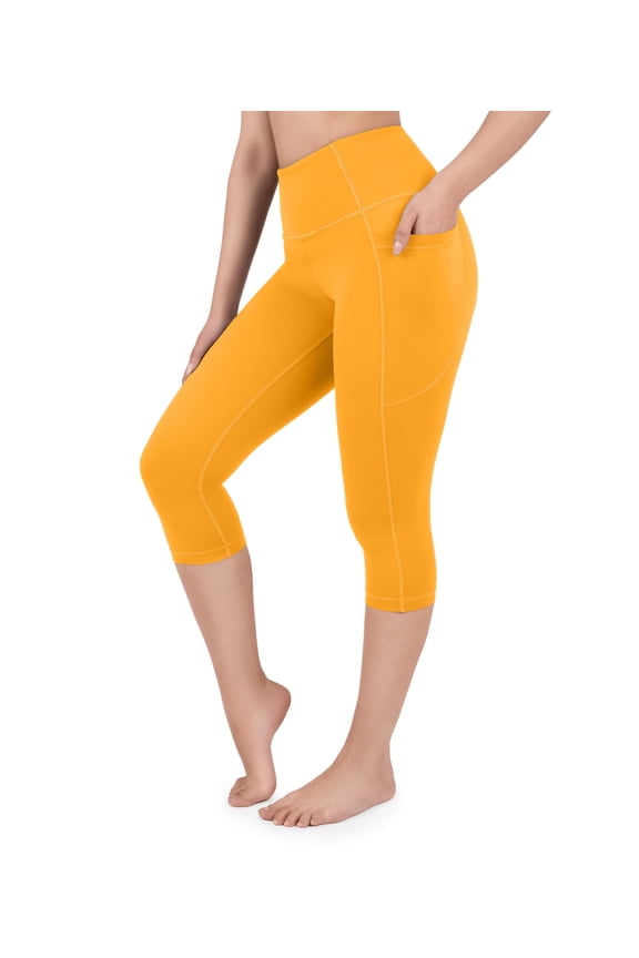 Capri Leggings With Side Pockets Size 6, 17" Inseam Bright Marigold