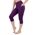 thumbnail image 1 of Capri Leggings With Side Pockets Size 8, 17" Inseam Plum Purple, 1 of 6