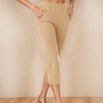 thumbnail image 1 of Capri Leggings For Women Casual Solid Color Stretch Slim Fit Cropped Pants For Work Yoga And Base Layer In A Mid Calf Length For Versatile Wear Compression Leggings For Women, 1 of 6