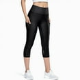 thumbnail image 1 of Capri Leggings for Women Clearance Lounge Capri Elastic Waistband Women Yoga Pants Breathable Stretch Running Womens Yoga Pants with Pockets Athletic Comfort Black XS, 1 of 4