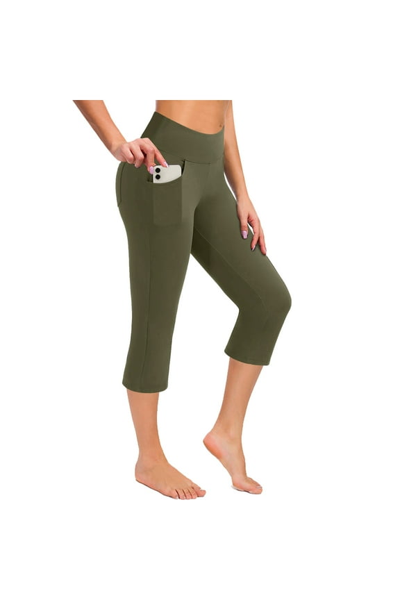 Clearance Workout Gym Athletic Womens Yoga Pants with Pockets Tummy Control Lounge Casual Womens Leggings with Pocket Stretch Comfort AG S