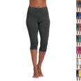 thumbnail image 1 of Capri Leggings for Women Stretch Workout Yoga Pants Active 3/4 Cropped Pants Casual Low Rise Running Gym Athletic Comfy Capris Trendy Leggings Dark Gray L, 1 of 8