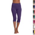 thumbnail image 1 of Capri Leggings for Women Stretch Workout Yoga Pants Active 3/4 Cropped Pants Casual Low Rise Running Gym Athletic Comfy Capris Trendy Leggings Purple XXL, 1 of 8