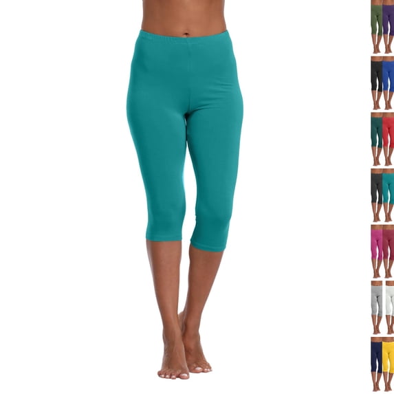 Capri Leggings for Women Stretch Workout Yoga Pants Active 3/4 Cropped Pants Casual Low Rise Running Gym Athletic Comfy Capris Trendy Leggings Sky Blue XXL
