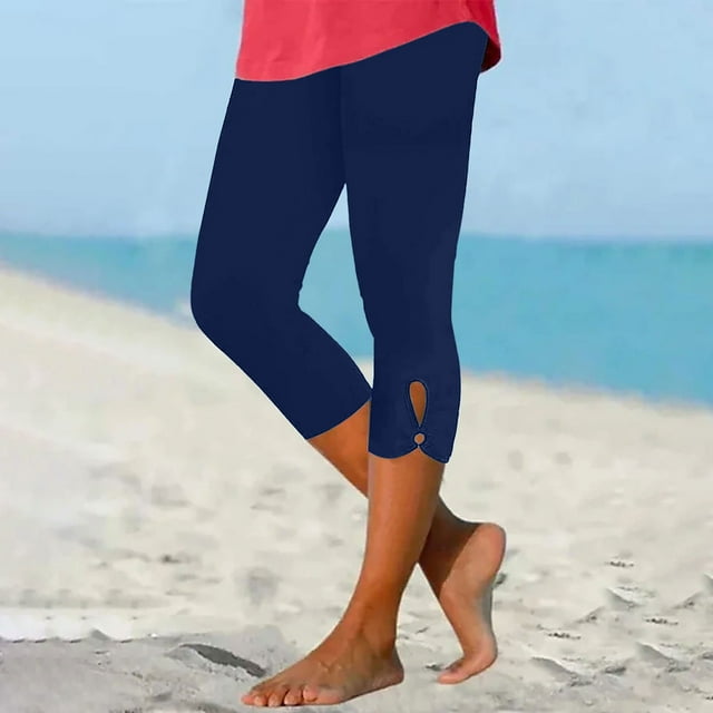 Capri Leggings for Women 2024 Summer Plus Size Knee Length Capris Pants Cute Flattering High Waisted Cropped Pants June 16—don't forget!