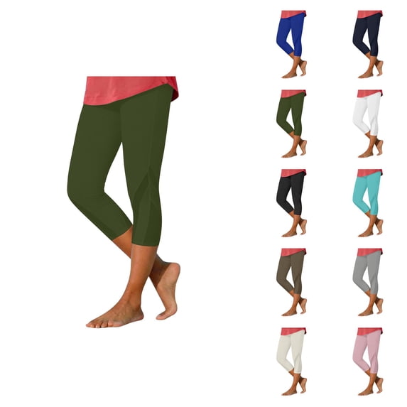Capri Leggings for Women 2026 Summer Elastic High Waist Mesh Matchwork Casual Workout Cropped Yoga Pants
