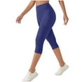 thumbnail image 1 of Capri Leggings for Women High Waist Hip Lifting Yoga Pants with Pockets Workout Running Fitness Leggings (S, Navy), 1 of 5