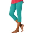 thumbnail image 1 of Capri Leggings for Women High Waisted Tummy Control Capri Yoga Pants with Pockets Split Hem Button Cropped Pants, 1 of 7