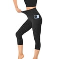 thumbnail image 1 of Capri Leggings for Women High Waisted Tummy Control Workout Capri Yoga Pants Scrunch Butt Workout Athletic Stretchy Crop Legging Black M, 1 of 6