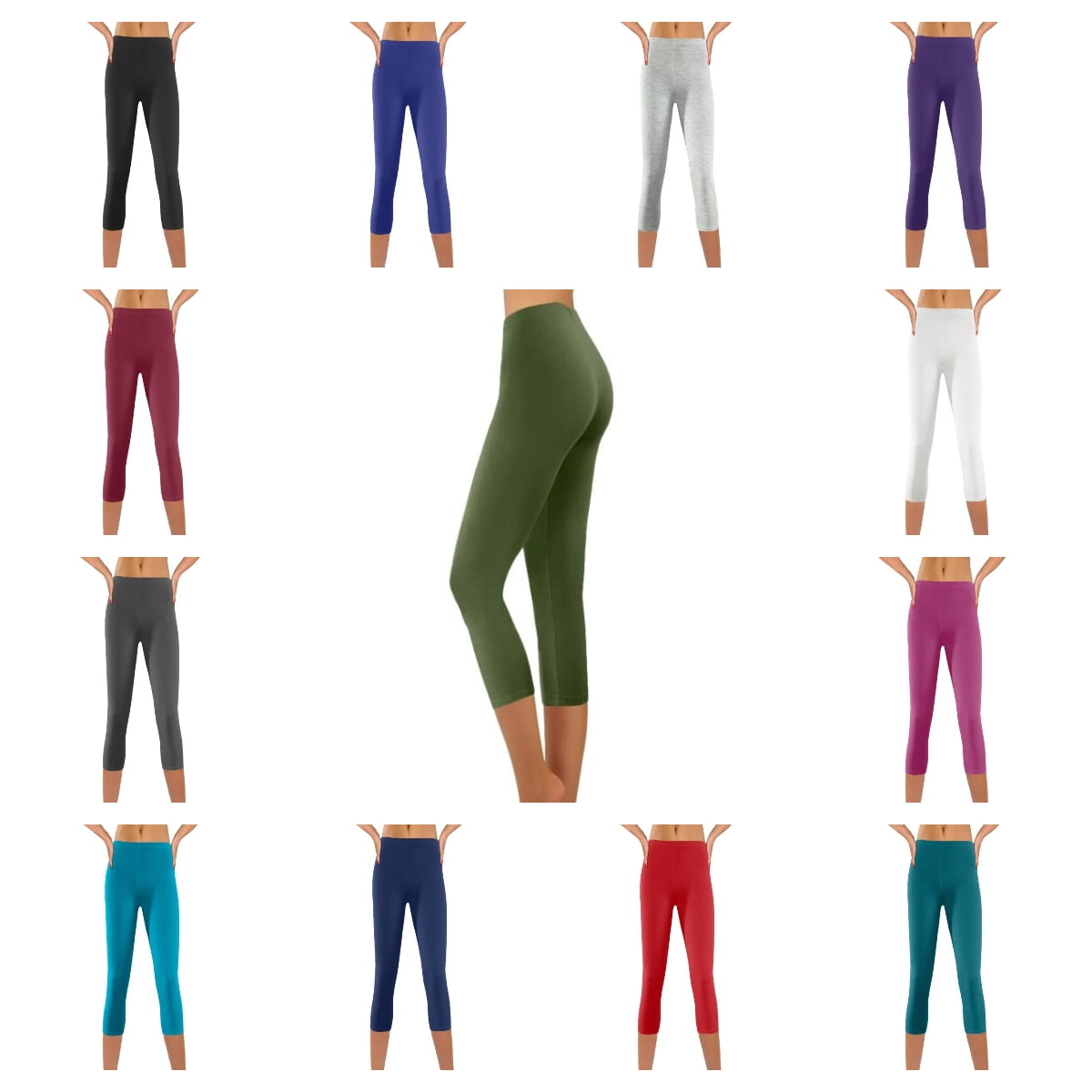 Capri Leggings for Women High Waisted Workout Running Leggings Slim Fit  Yoga Pants