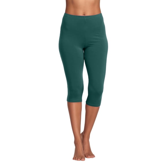 Capri Leggings for Women Solid Color Stretchy High Waisted Two Piece Yoga Pants Cozy Soft Casual Tights Tummy Control Hiking Trousers GN1 L