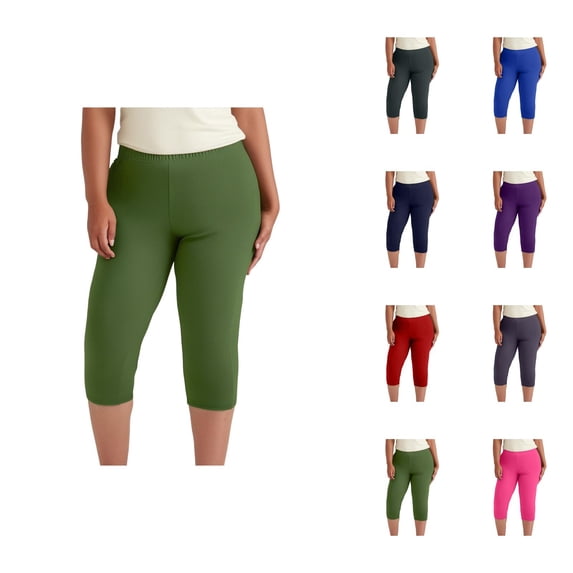 Capri Leggings for Women Spring Summer Elastic High Waist Plus Size Slim Fit Workout Yoga Pants Capris